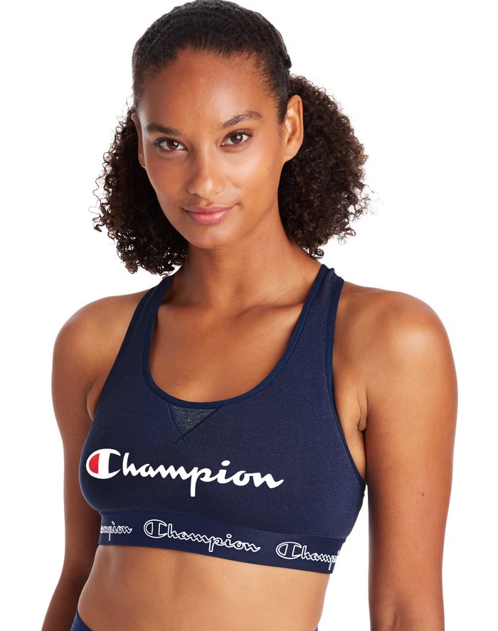 Champion The Authentic Script Logo - Naisten Laivastonsininen Urheiluliivit - Suomi 8197246-JM